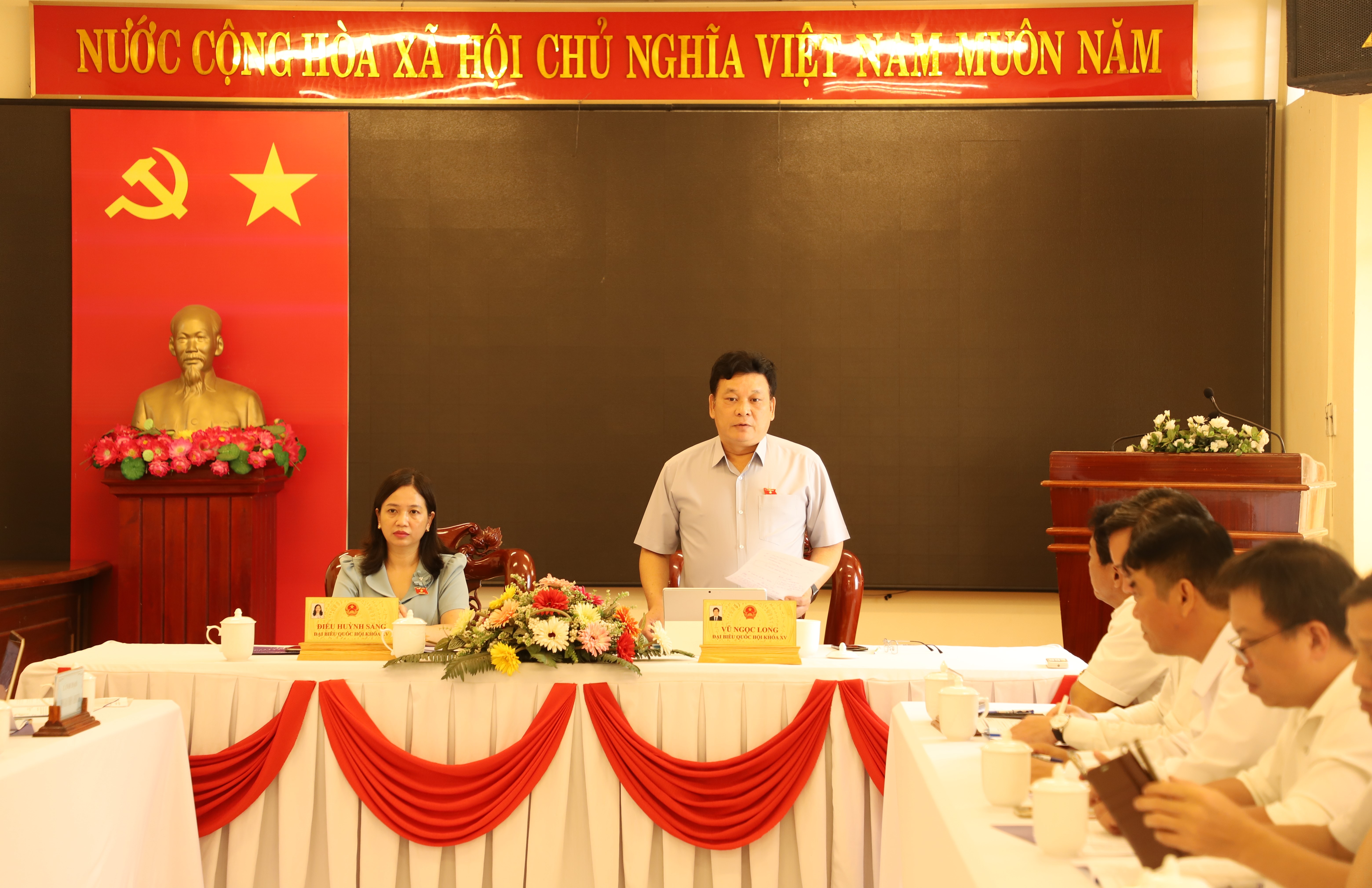 Đoàn ĐBQH tỉnh Bình Phước làm việc với các cán bộ chủ chốt của CTĐL Bình Phước.